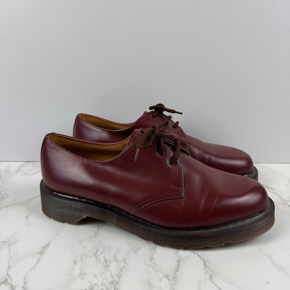 Vtg Dr. Martens Doc Oxfords Leather Shoes Oxblood Made in England US 6 M -US 7 L